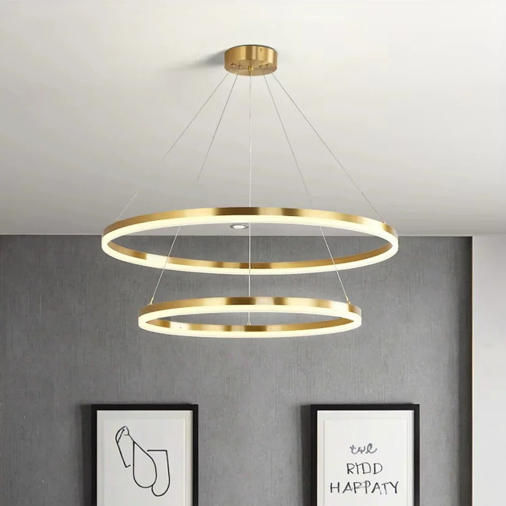 Lustra LED cu Telecomanda Christine 100W Dimabila Alb Auriu