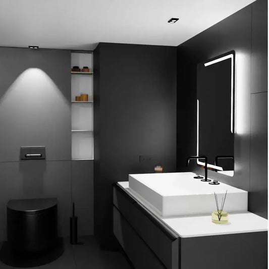 Oglinda LED Rectangulara, 60x80cm, Rayonnement MotionGlow Marcello, Sistem Dezaburire, Ceas & Termometru, Dimabila