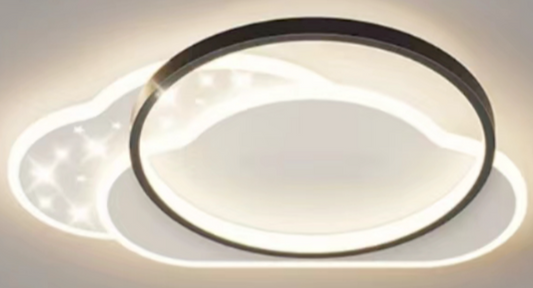 Lustra LED cu Telecomanda NUVIA Olyan, 125W, lumina Rece/Calda/Neutra, Dimabila, Negru