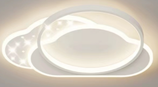 Lustra LED cu Telecomanda NUVIA Puere, 125W, lumina Rece/Calda/Neutra, Dimabila, Alb