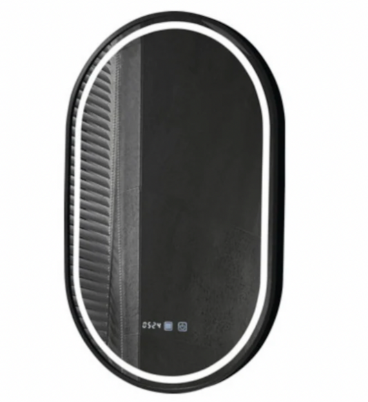 Oglinda LED Ovala, 50x80cm, Alessia MotionGlow Marcello, Sistem Dezaburire, Ceas & Termometru, Dimabila