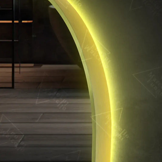 Oglinda LED Ovala, 60x80cm, Revin Senzor Marcello, Sistem Dezaburire, Ceas & Termometru, Dimabila