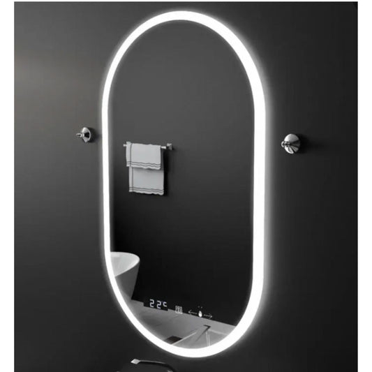 Oglinda LED Ovala 50x80cm, Llexort Touch, Sistem Dezaburire, Dimabila
