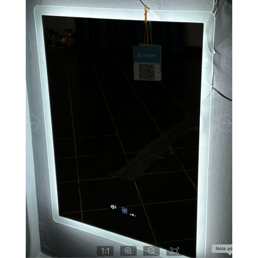 Oglinda LED Rectangulara 50x70cm Zampa Senzor MotionGlow Marcello Sistem Dezaburire Ceas & Termometru Dimabila