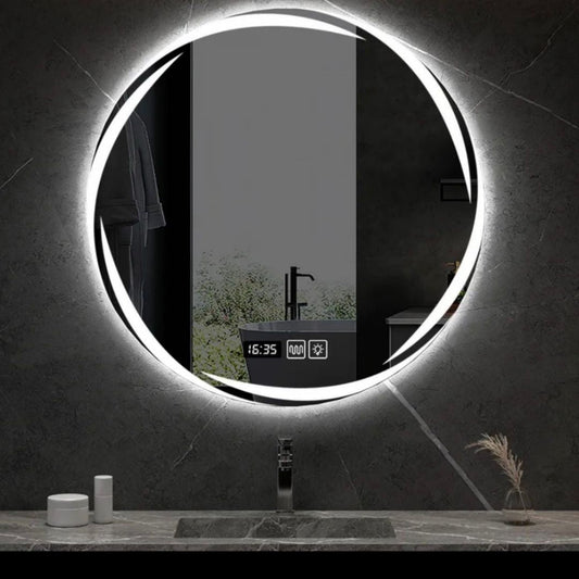 Oglinda LED Rotunda, 70cm, Zaffiro Touch, Sistem Dezaburire, Dimabila