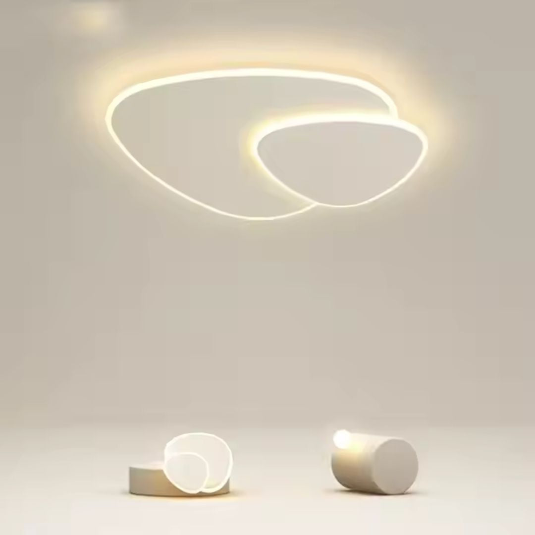 Lustra LED cu telecomanda FUTURA LUMINA, 98W, Ovala, lumina Rece/Calda/Neutra, Dimabila, Alb