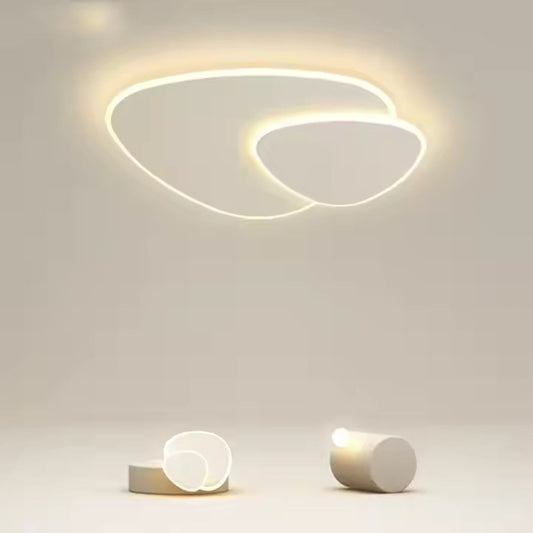 Lustra LED cu telecomanda FUTURA LUMINA, 98W, Ovala, lumina Rece/Calda/Neutra, Dimabila, Alb