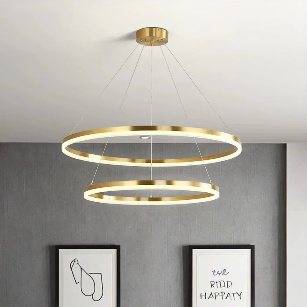 Lustra LED cu Telecomanda Christine 100W Dimabila Alb Auriu