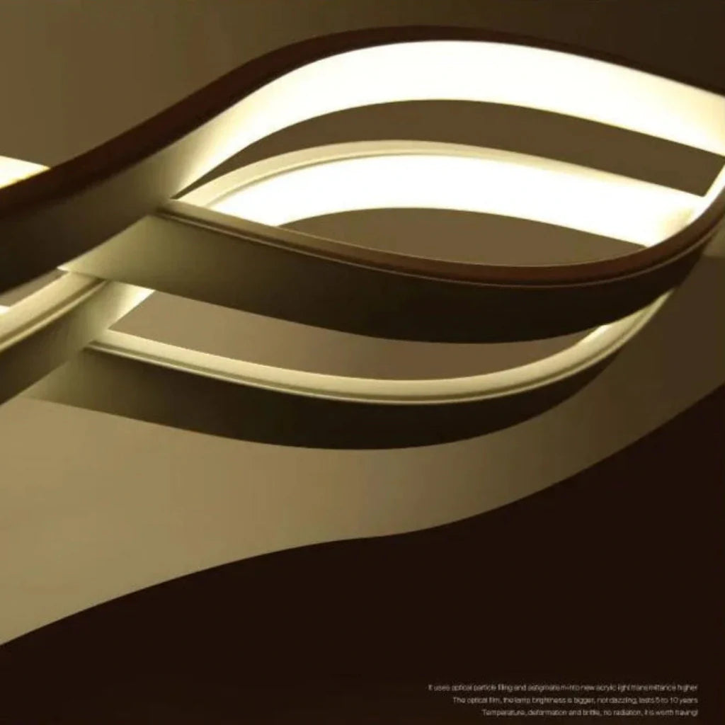 Lustra LED suspendata cu telecomanda WAVE, 105W,  Lumina Rece/Calda/Neutra, Dimabila, Alb, Inaltime Reglabila