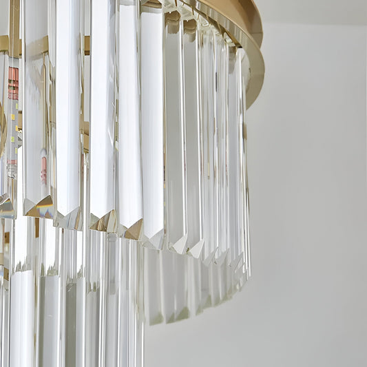 Candelabru Cristal CHAMBORD Petito 3xE14, Diametru 28cm, Auriu Mat, Inaltime Reglabila