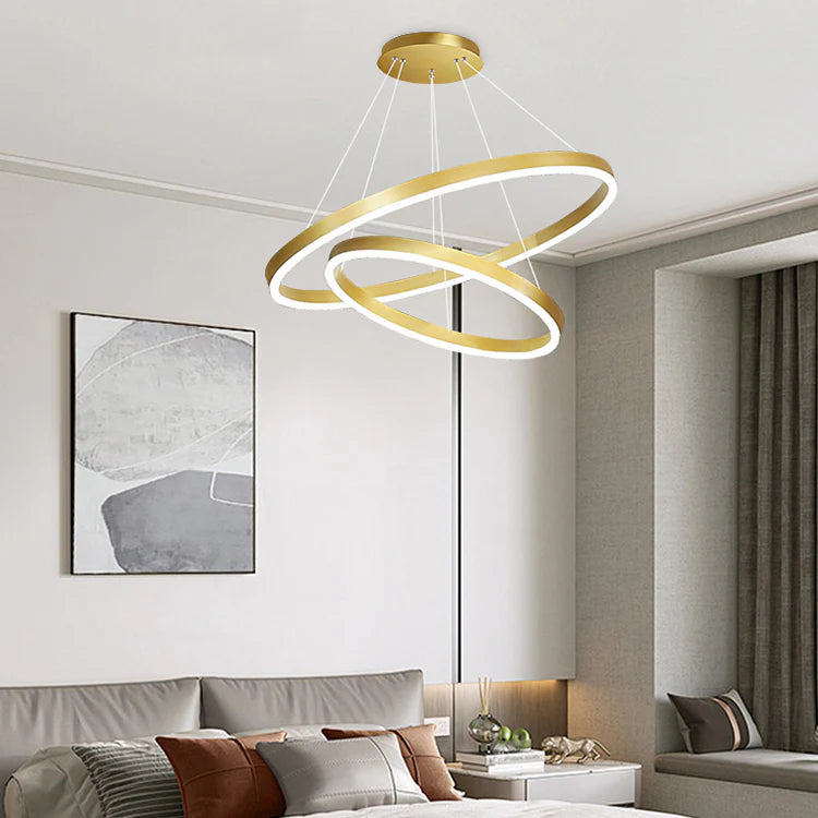 Lustra LED cu Telecomanda Christine 100W Dimabila Alb Auriu