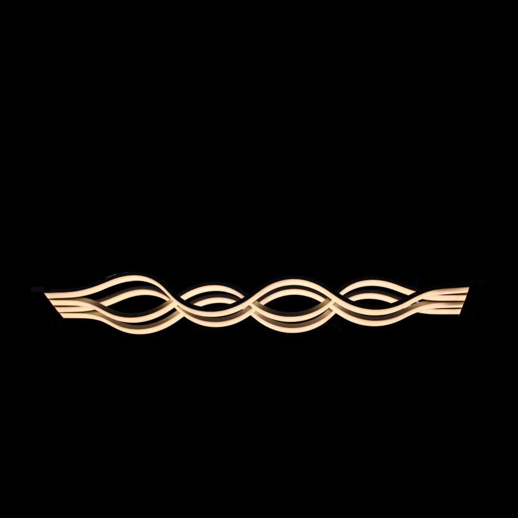 Lustra LED suspendata cu telecomanda WAVE, 105W,  Lumina Rece/Calda/Neutra, Dimabila, Alb, Inaltime Reglabila