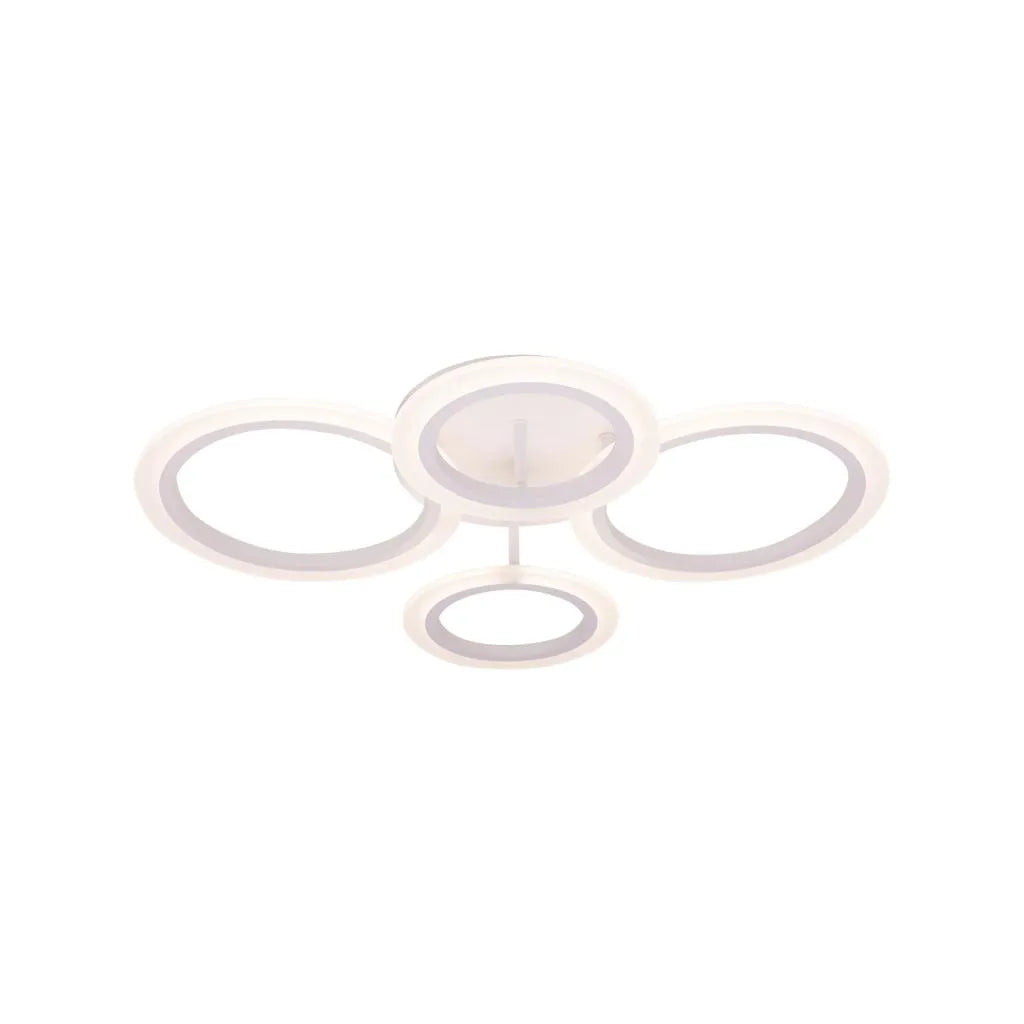 Lustra LED cu telecomanda  BETTY, 44W, 4 Cercuri, lumina Rece/Calda/Neutra, Dimabila, Alb
