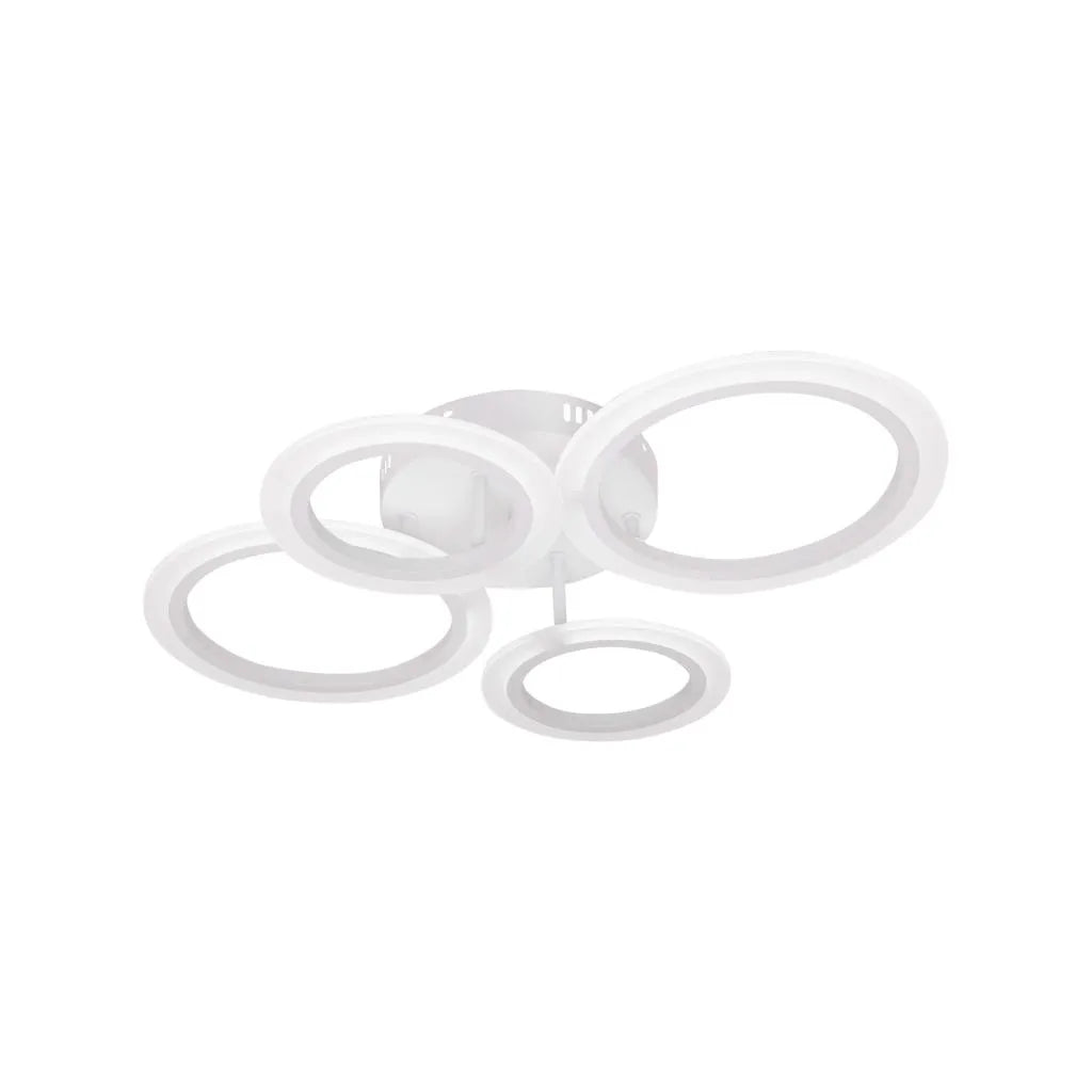 Lustra LED cu telecomanda  BETTY, 44W, 4 Cercuri, lumina Rece/Calda/Neutra, Dimabila, Alb