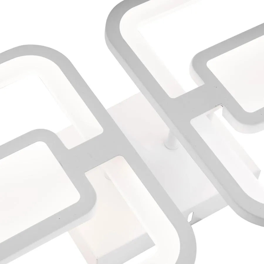 Lustra LED cu telecomanda  FELIX, 57W, 2 Patrate, lumina Rece/Calda/Neutra, Dimabila, Alb