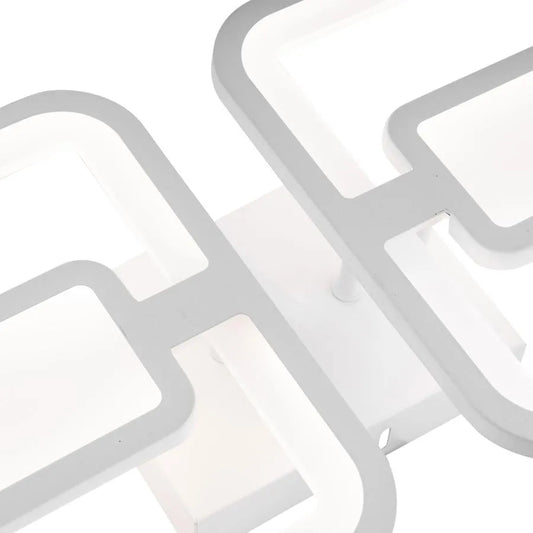 Lustra LED cu telecomanda  FELIX, 57W, 2 Patrate, lumina Rece/Calda/Neutra, Dimabila, Alb