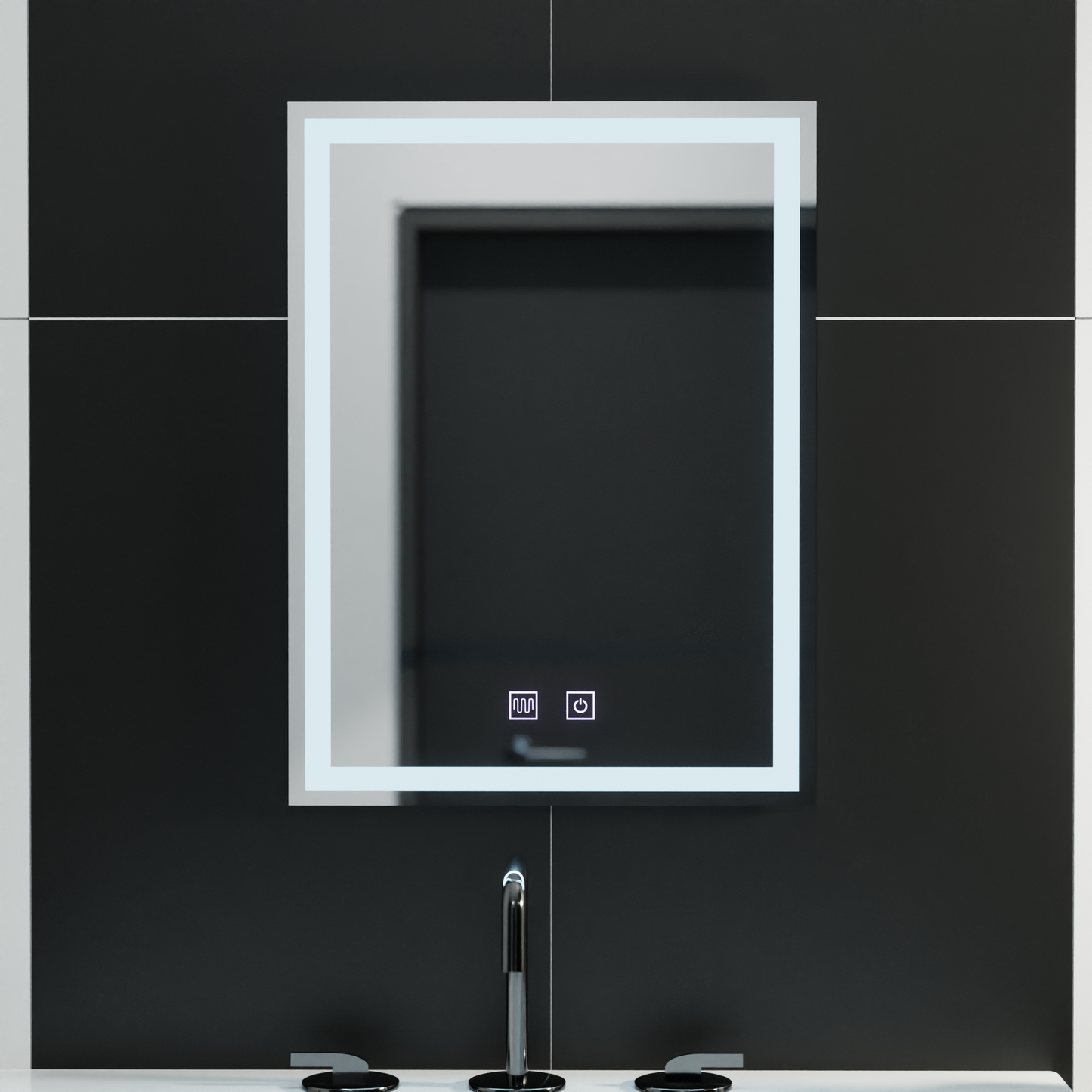 Oglinda LED Rectangulara, 60x80cm,  Nox Touch, Sistem Dezaburire