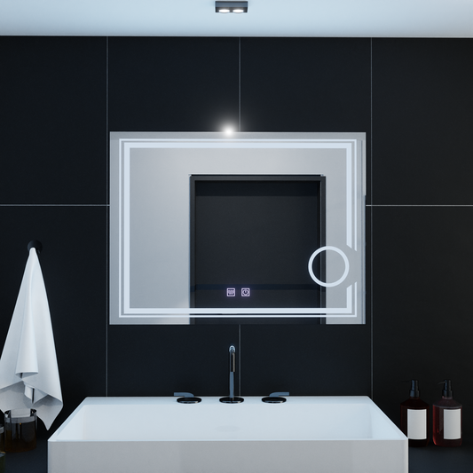 Oglinda LED Rectangulara, 80x60cm, Magia Essenza Touch, Sistem Dezaburire, Dimabila