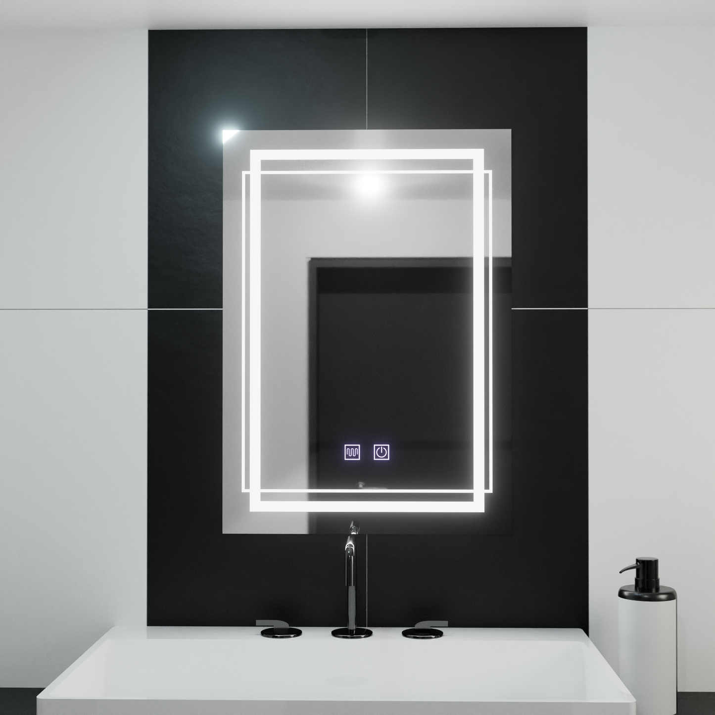 Oglinda LED Rectangulara, 50x70cm,  Koven Touch, Sistem Dezaburire