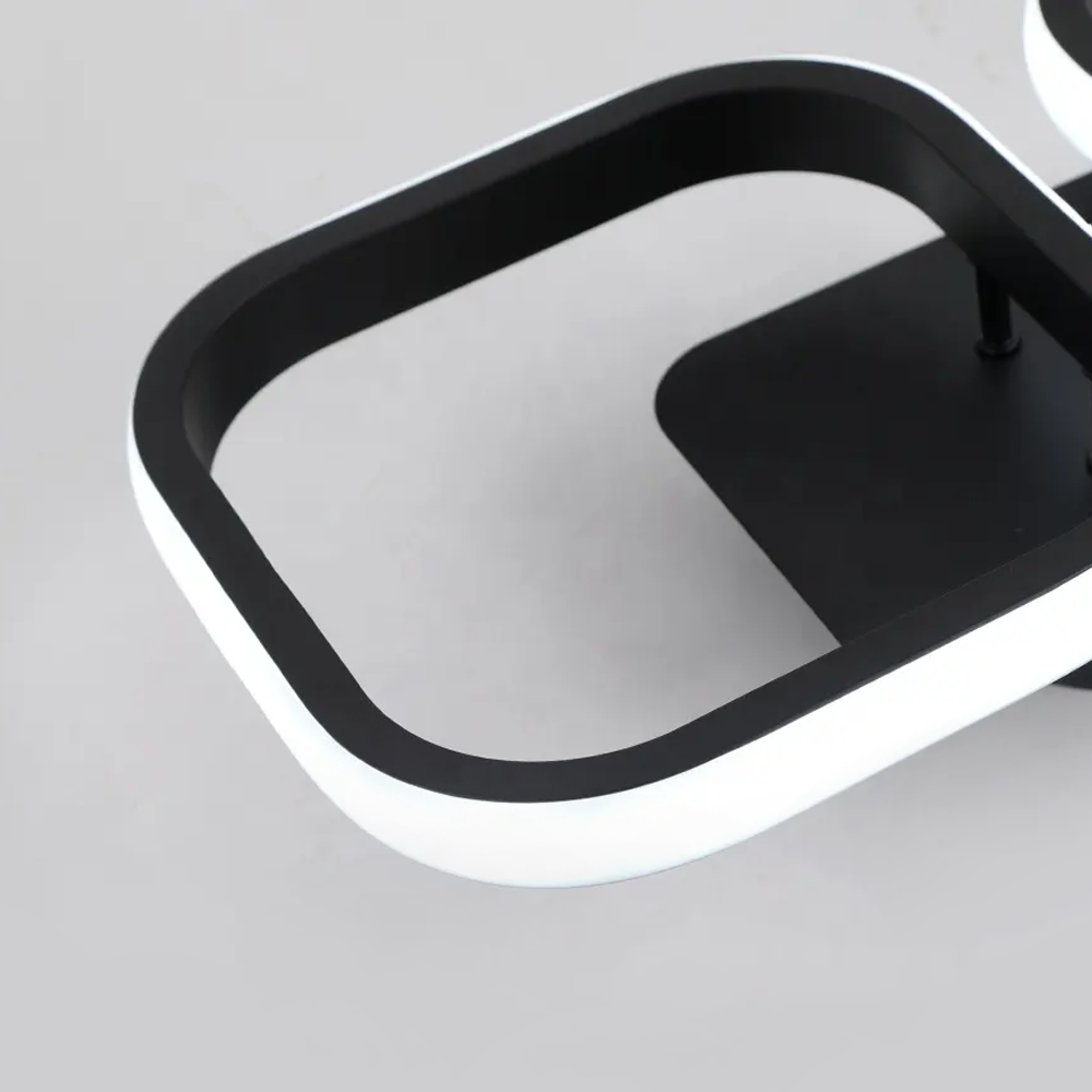 Lustra LED  VERTEX GRID, 16W, 2 Patrate, lumina Rece/Calda/Neutra, Negru