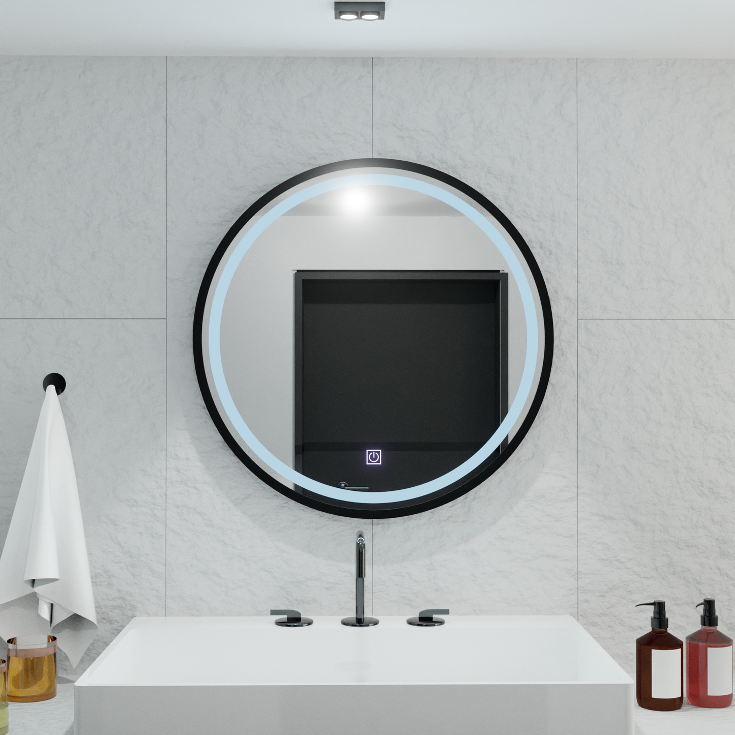 Oglinda LED Rotunda 80cm Piazza Basic Touch