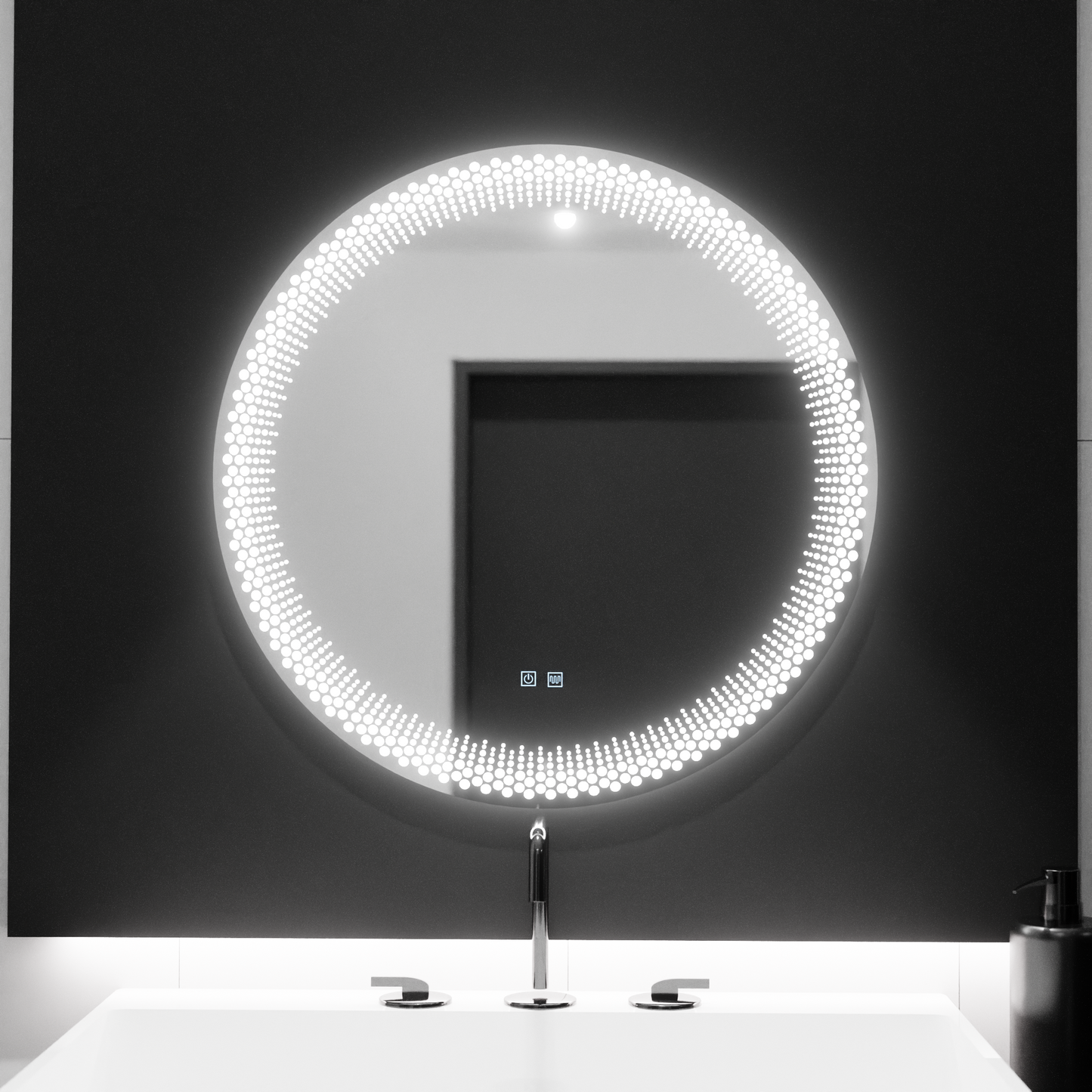Oglinda LED Rotunda 60cm,  Stellaire Touch, Sistem Dezaburire, Dimabila