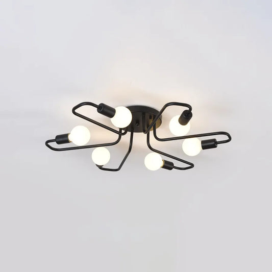 Lustra MODERNIST Hexa 6, 6x E27, Negru, Design Modern