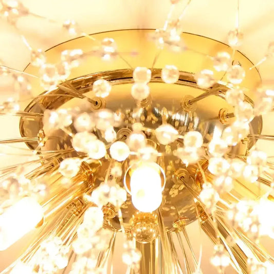 Candelabru Cristal RONDO Vivace, 5x G9, Diametru 40cm, Auriu Lucios