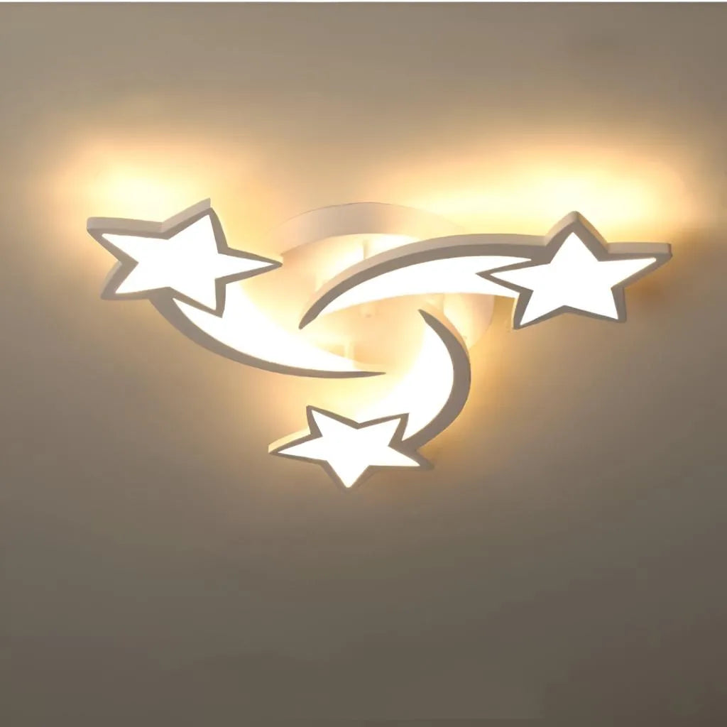 Lustra LED cu telecomanda IPOMOEA, 48W, 3 Stele, lumina Rece/Calda/Neutra, Dimabila, Alb