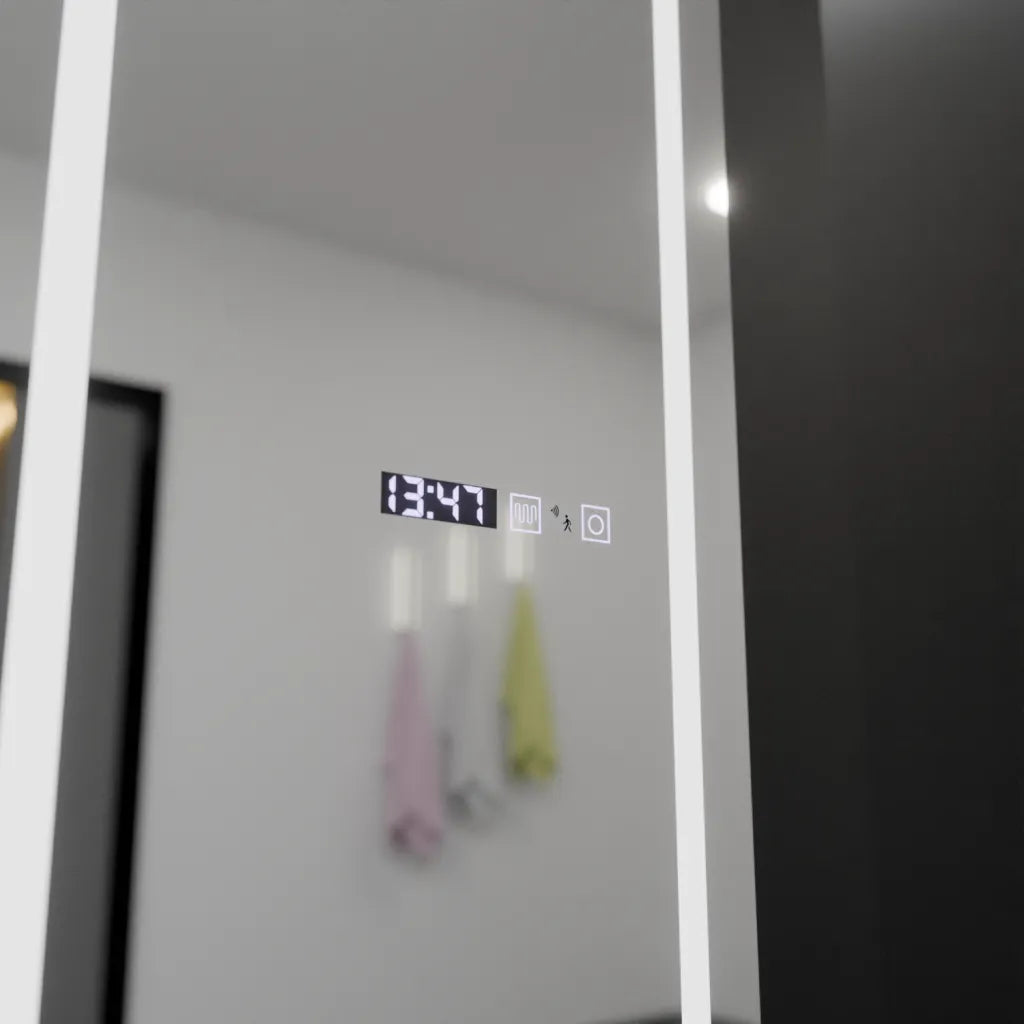 Oglinda LED Rectangulara, 45x140cm, Giulia Senzor Radar Marcello, Sistem Dezaburire, Ceas & Termometru, Dimabila, Dressing Couture