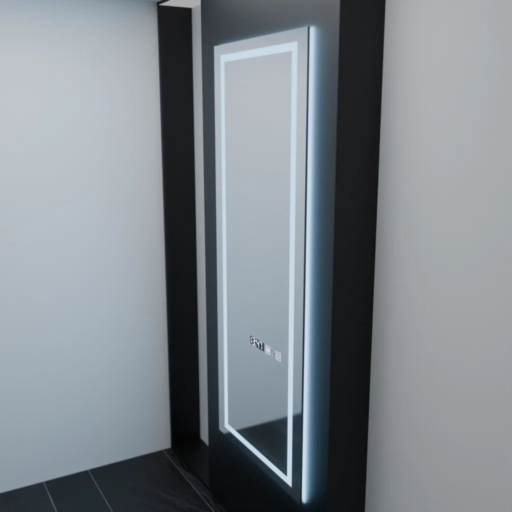 Oglinda LED Rectangulara, 60x150cm, Alessia Senzor Radar Marcello, Sistem Dezaburire, Ceas & Termometru, Dimabila, Dressing Couture
