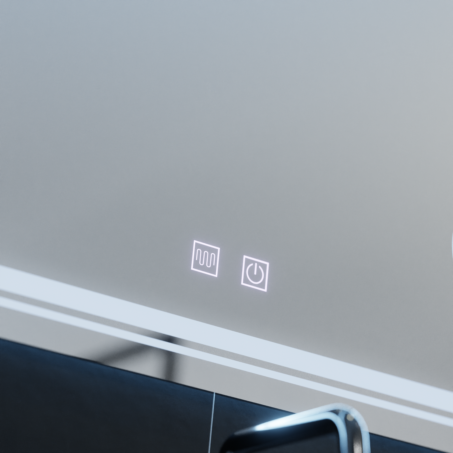 Oglinda LED Rectangulara, 80x60cm, Magia Essenza Touch, Sistem Dezaburire, Dimabila