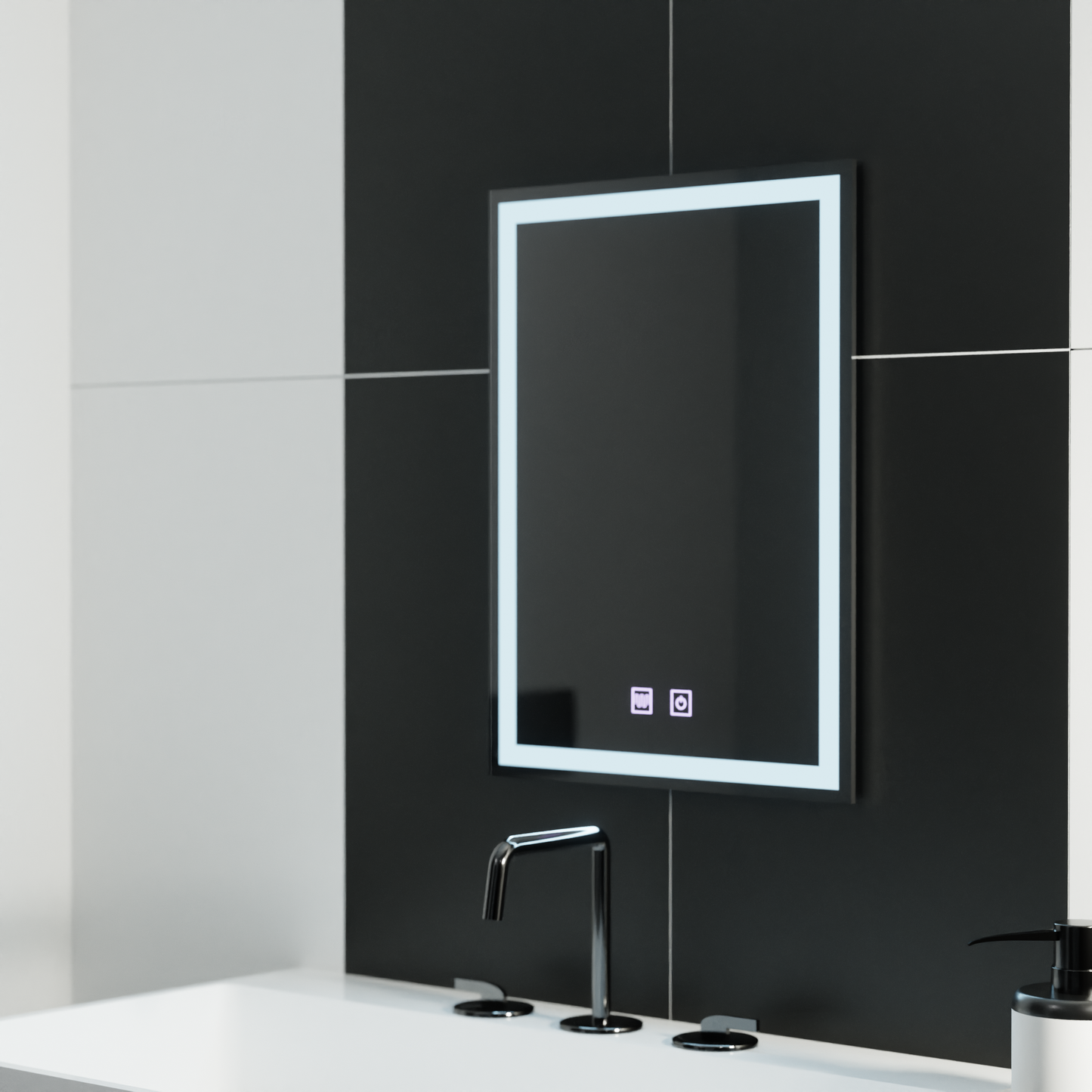 Oglinda LED Rectangulara, 60x80cm,  Nox Touch, Sistem Dezaburire