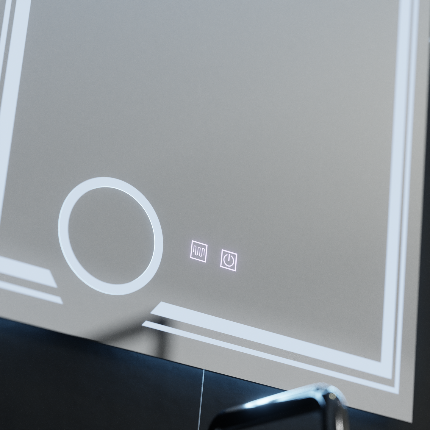 Oglinda LED Rectangulara 60x80cm Magia Canto Touch Sistem Dezaburire Dimabila