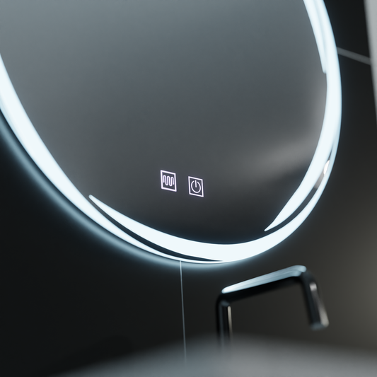 Oglinda LED Rotunda 60cm,  Spirallus Touch, Sistem Dezaburire, Dimabila