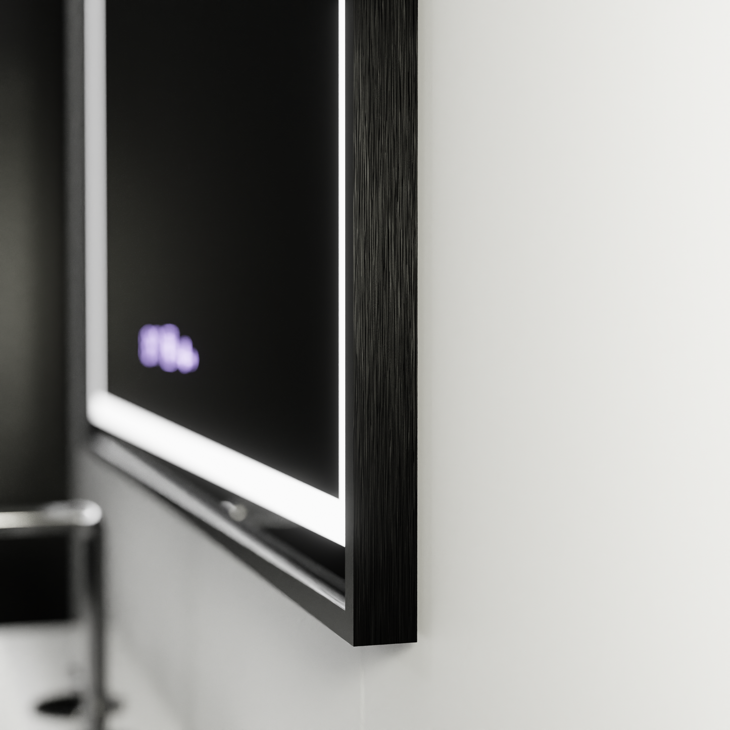 Oglinda LED Rectangulara, 120x80cm, Raggio Motion Glow Marcello, Sistem Dezaburire, Termometru si Ceas, Dimabila