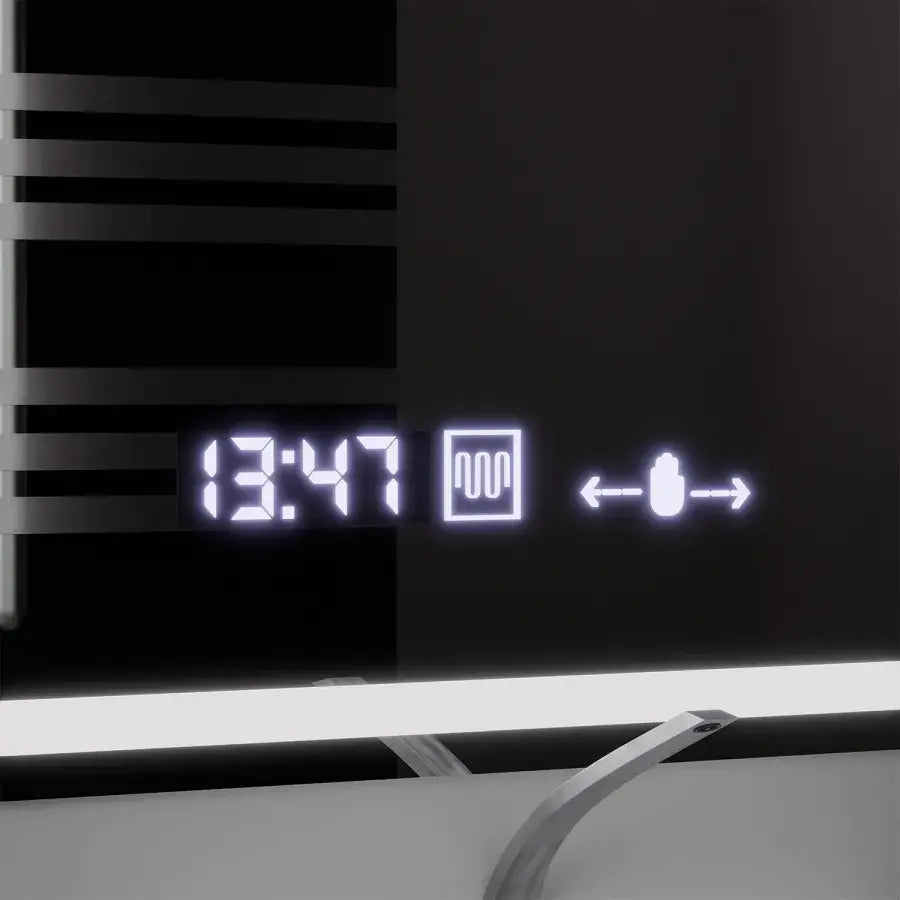 Oglinda LED Rectangulara, 120x80cm, Souverain MotionGlow Marcello, Sistem Dezaburire, Ceas & Termometru, Lupa Cosmetica, Dimabila