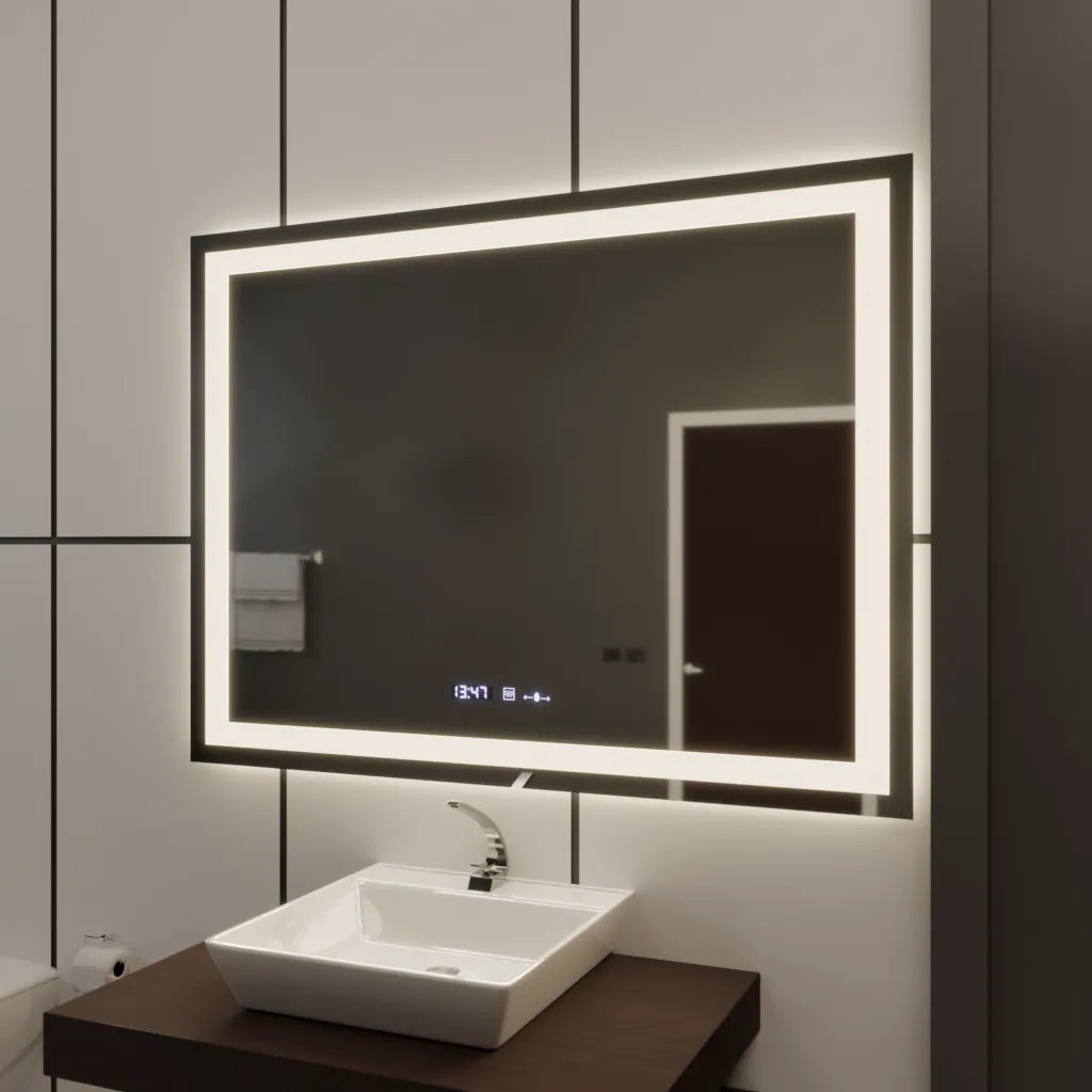 Oglinda LED Rectangulara 120x80cm Vérité MotionGlow Marcello, Sistem Dezaburire, Ceas & Termometru, Dimabila