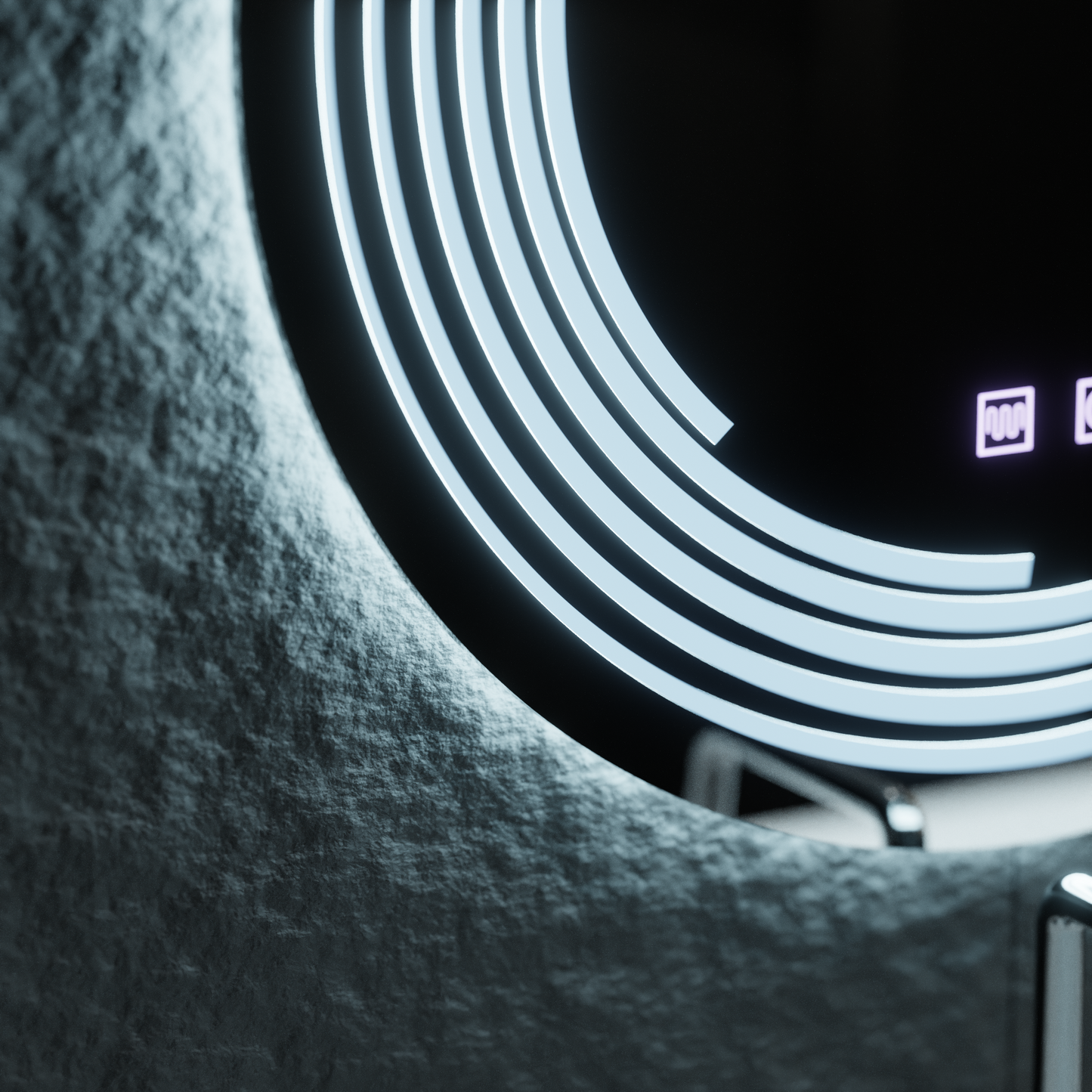 Oglinda LED Rotunda, 60cm, Lira Verità Touch, Sistem Dezaburire, Dimabila