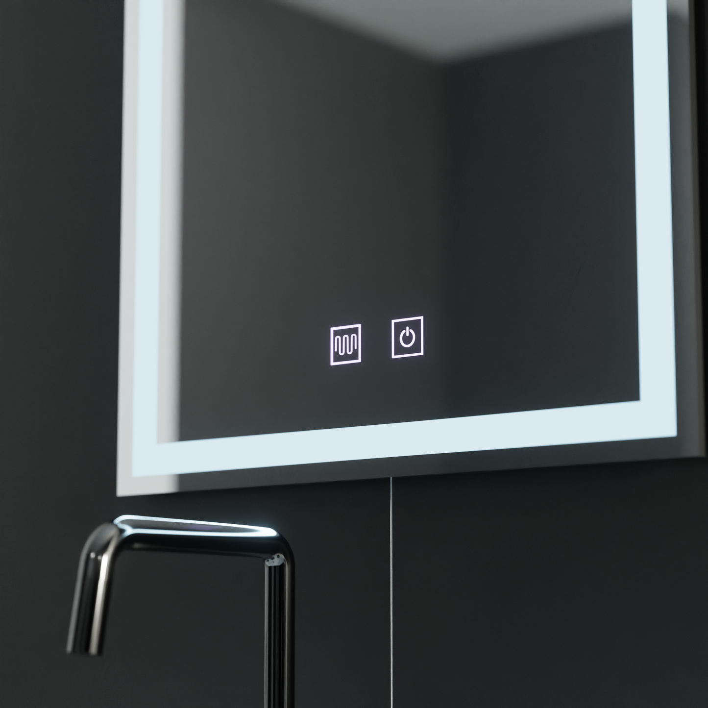 Oglinda LED Rectangulara, 60x80cm,  Nox Touch, Sistem Dezaburire