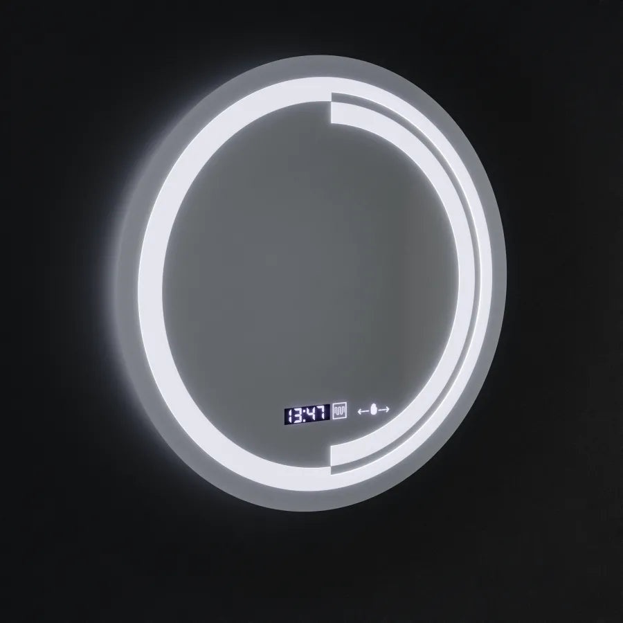 Oglinda LED Rotunda, 60cm, Senzor MotionGlow Consuel Marcello, Sistem Dezaburire, Ceas & Termometru, Dimabila