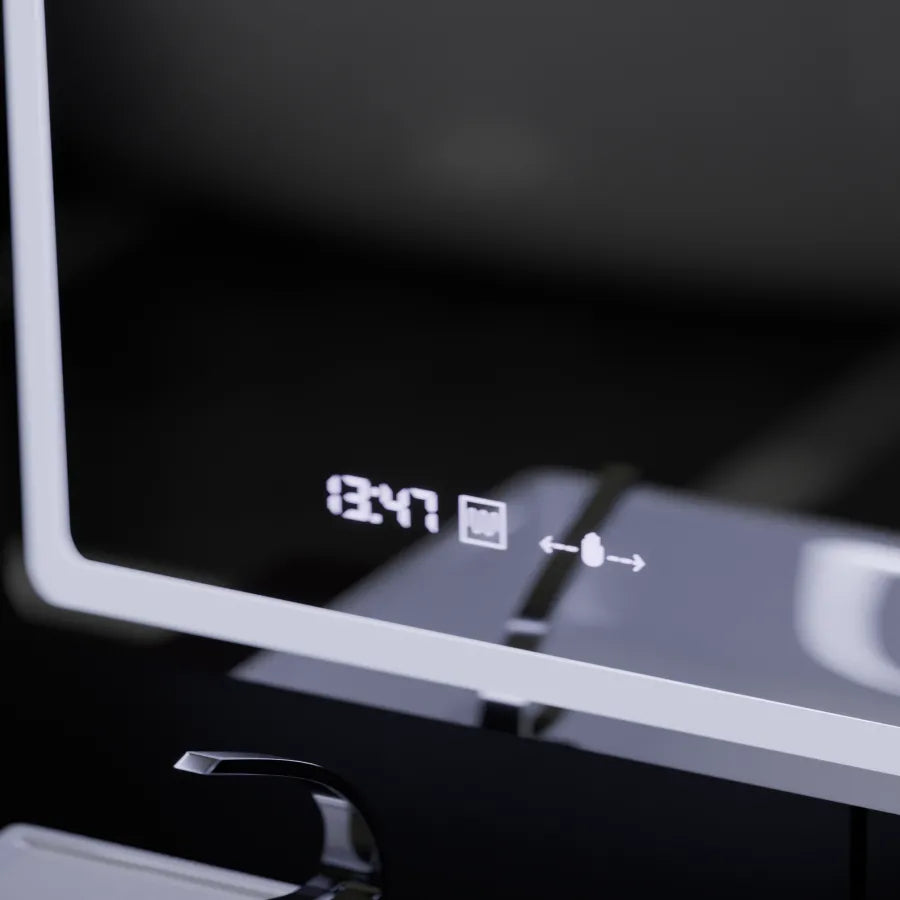 Oglinda LED Rectangulara, 60x80cm, Wizz Senzor MotionGlow Marcello, Sistem Dezaburire, Ceas & Termometru, Dimabila