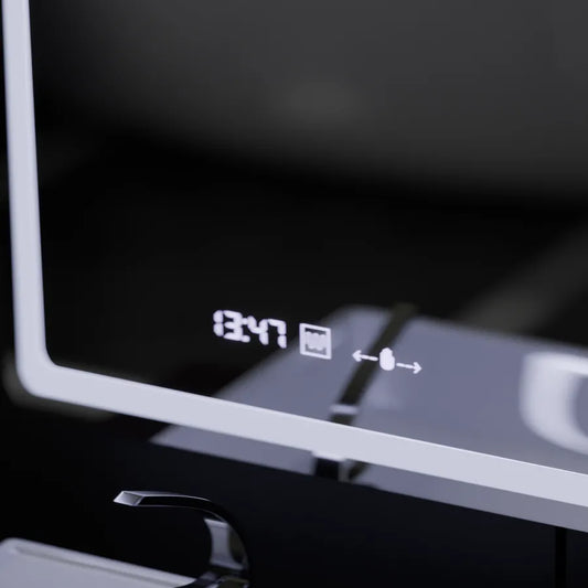 Oglinda LED Rectangulara, 60x80cm, Wizz Senzor MotionGlow Marcello, Sistem Dezaburire, Ceas & Termometru, Dimabila