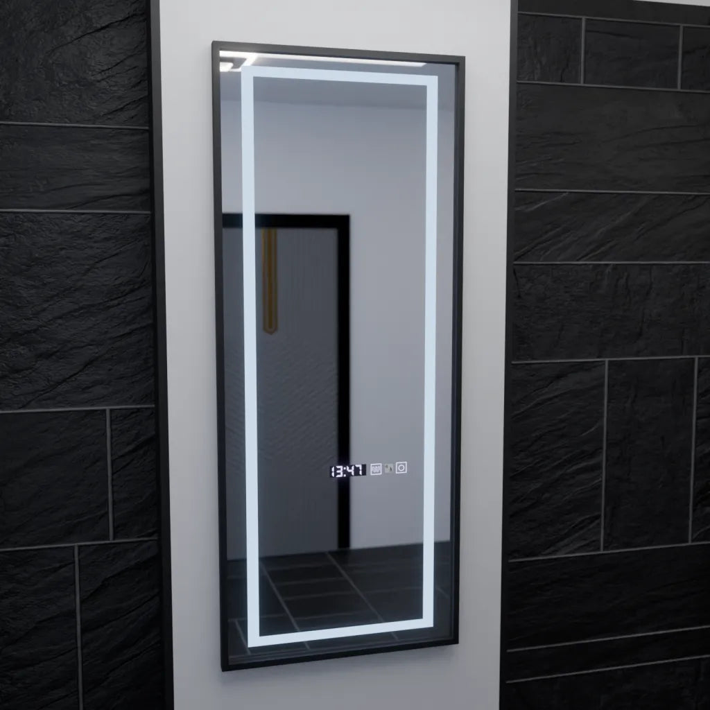 Oglinda LED Rectangula, 60x150cm, Bianca Senzor Radar Marcello, Sistem Dezaburire, Ceas & Termometru, Dimabila, Dressing Couture