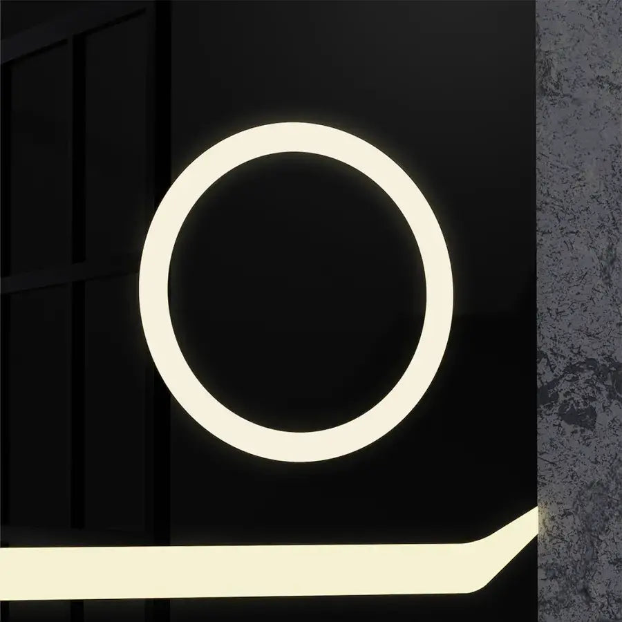 Oglinda LED Rectangulara, 80x60cm, Definition MotionGlow Marcello, Sistem Dezaburire, Ceas & Termometru, Lupa Cosmetica, Dimabila