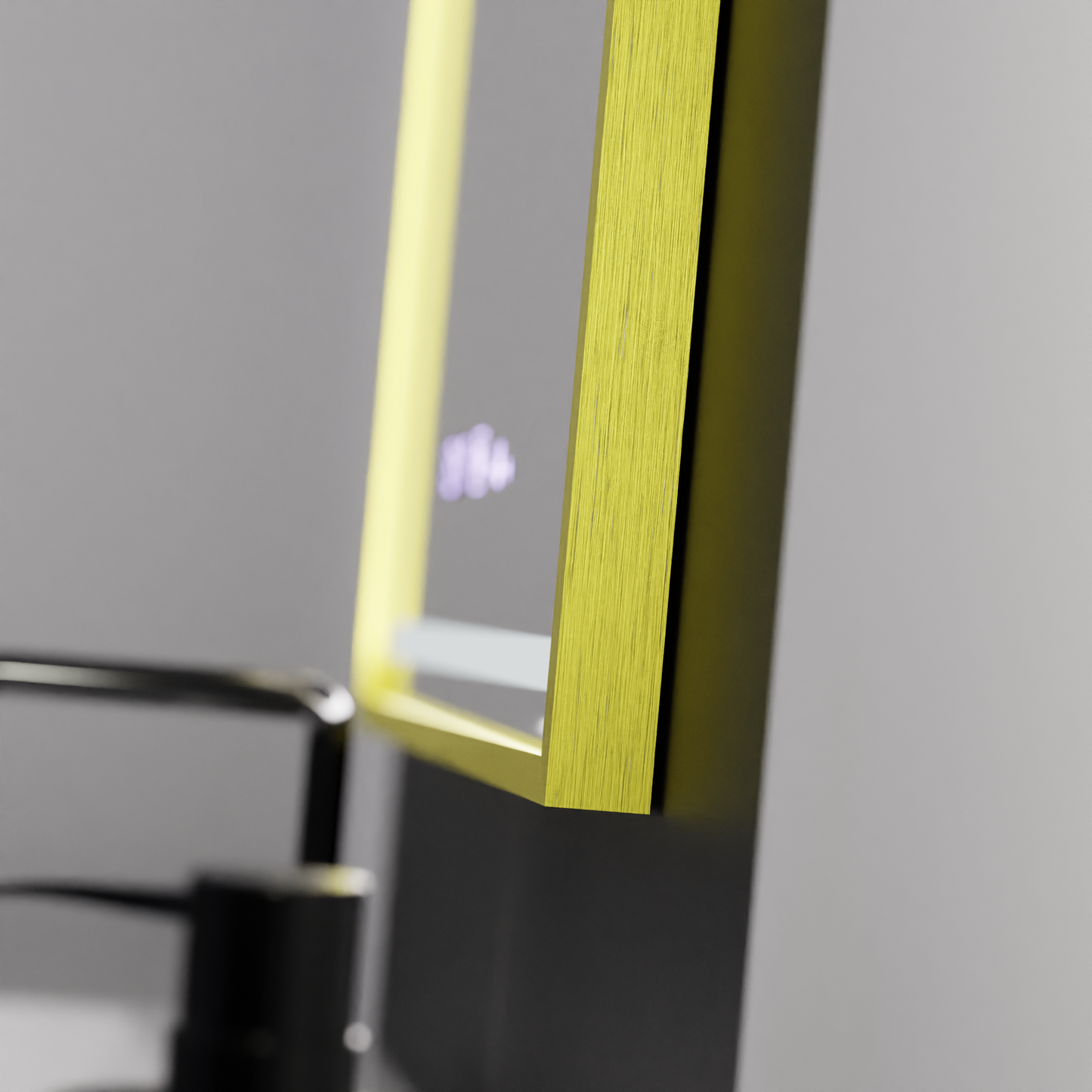 Oglinda LED Rectangulara, 50x70cm, Verite Royale Gold Motion Glow Marcello, Sistem Dezaburire, Ceas & Termometru, Dimabila