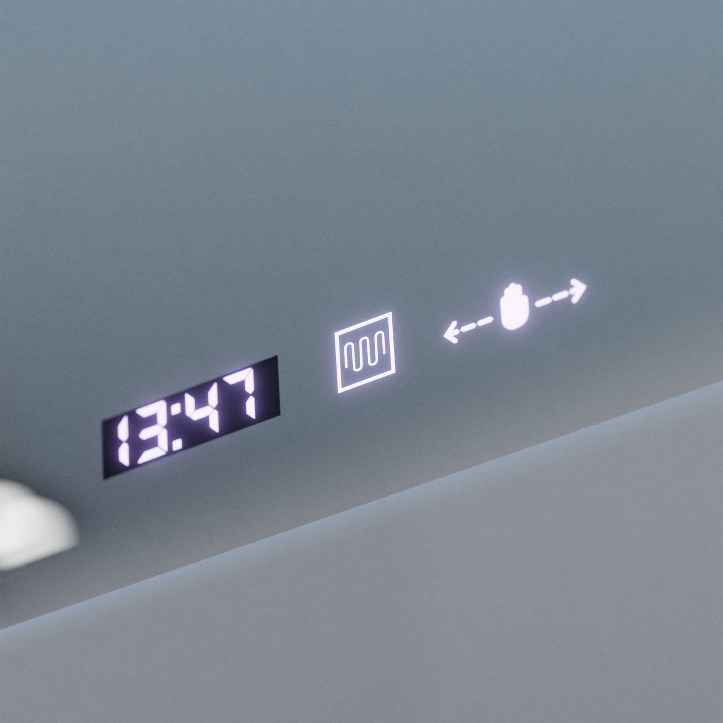 Oglinda LED Rectangulara, 120x80cm, Specchio MotionGlow Marcello, Sistem Dezaburire, Ceas & Termometru, Dimabila