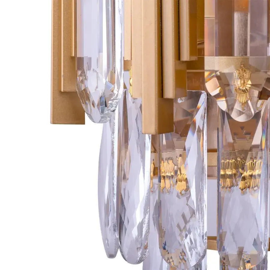 Aplica Hanna, 2*E27, Auriu, Metal si Cristal