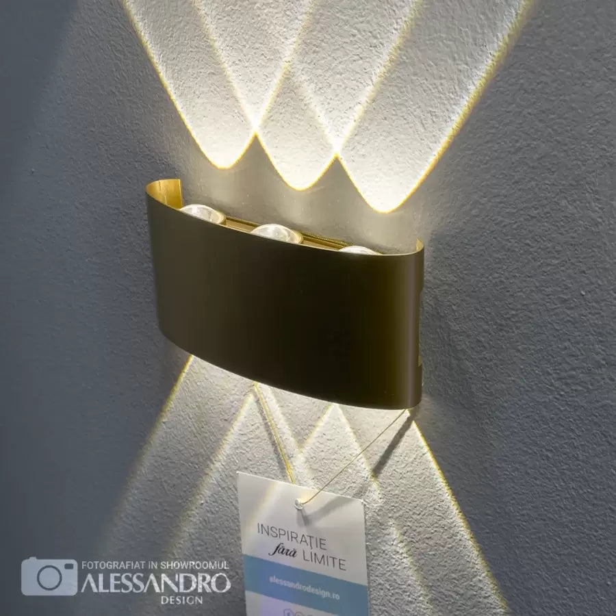 Fantas Aplica LED de Exterior si Interior, 6 Surse x 1W, IP65, Metalic, Auriu, 3000K