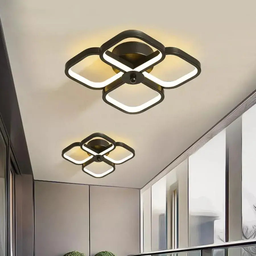 Lustra LED VERTEX Tesser, 36W, Lumina Rece/Calda/Neutra, Negru